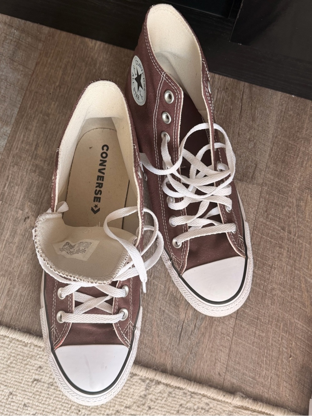 Converse High Top Sneakers - Brown & White